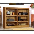 Concepts In Wood Concepts In Wood MI4836-D Double Wide Bookcase; Dry Oak Finish 6 Shelves MI4836-D
